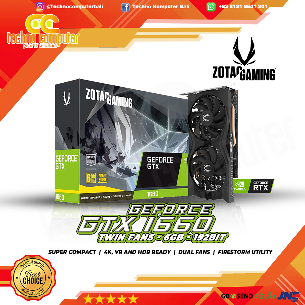 ZOTAC GAMING NVIDIA GeForce GTX 1660 TWIN FAN 6GB GDDR5