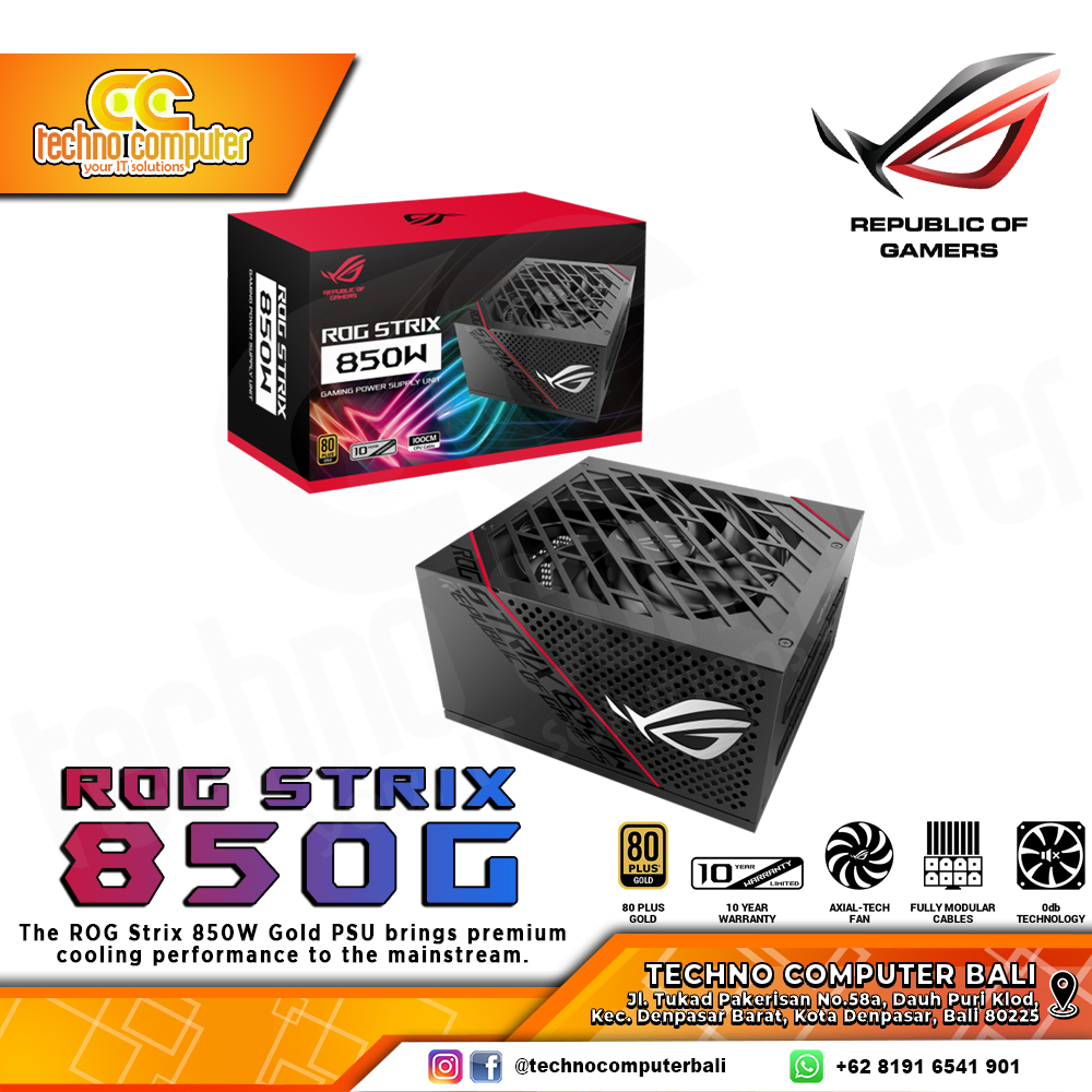 ASUS ROG STRIX-850G BLACK 850W 80+ Gold - Full Modular