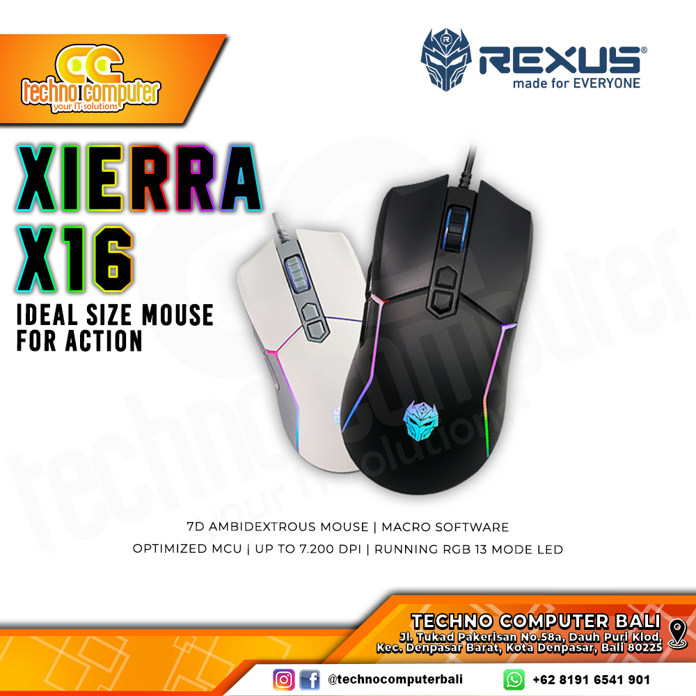 REXUS XIERRA X16 RGB White - Gaming Mouse