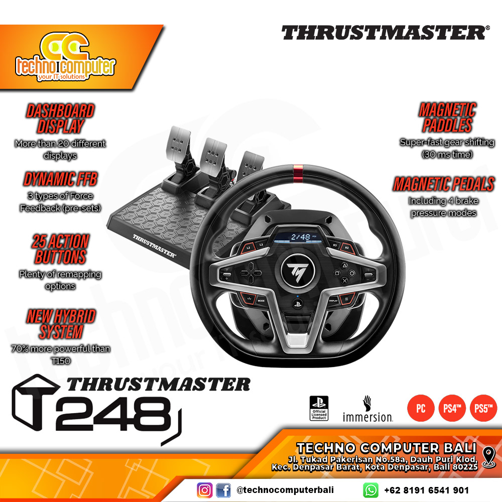 THRUSTMASTER T248P Steering Wheel and Magnetic Pedals ASIA-TYPE G for PC/PS4/PS5