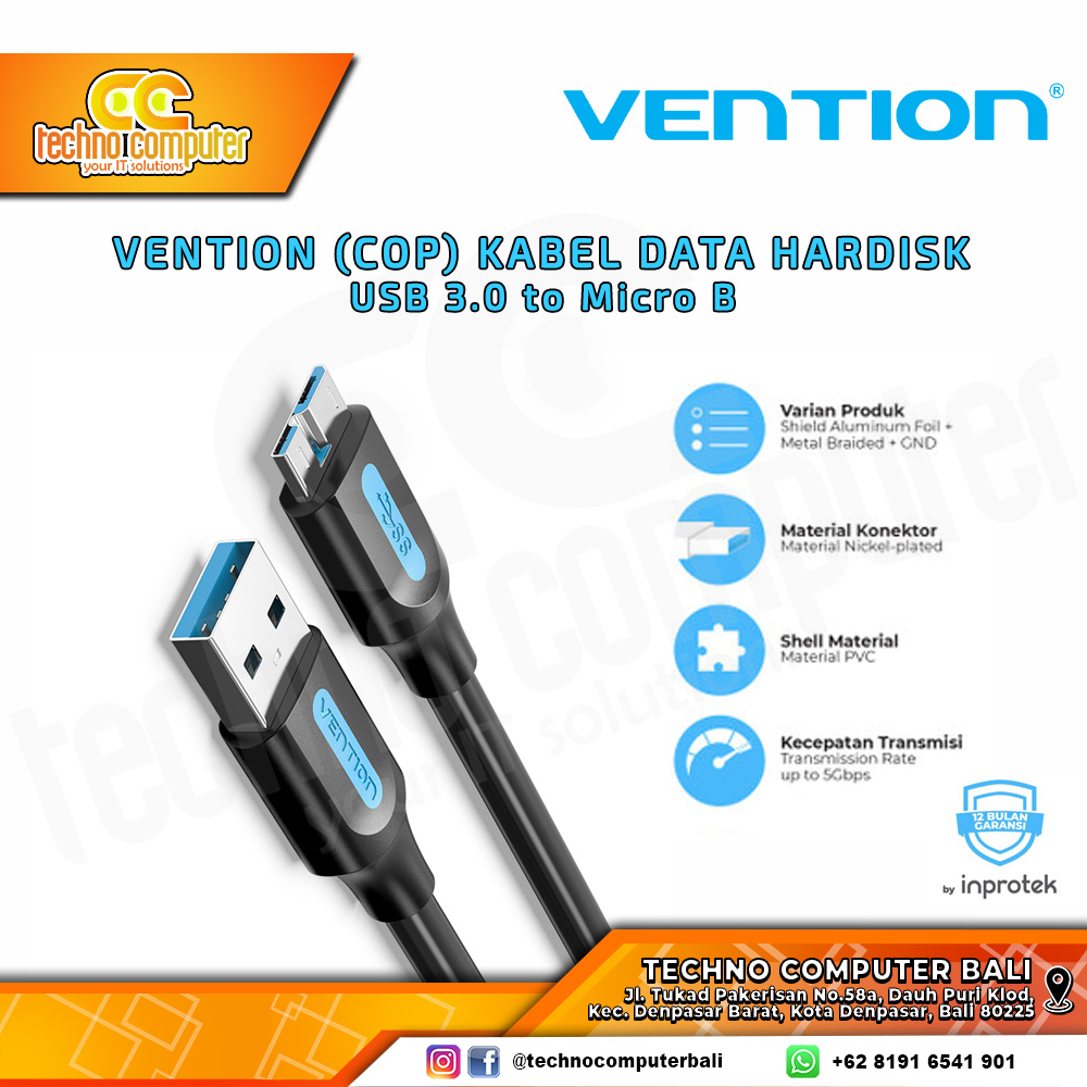 VENTION KABEL USB HARDISK - USB 3.0 to Micro B - COP 0.25M