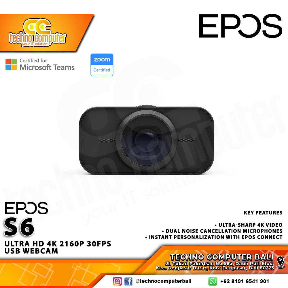 EPOS S6 - Ultra HD 4K 2160p 30Fps Webcam