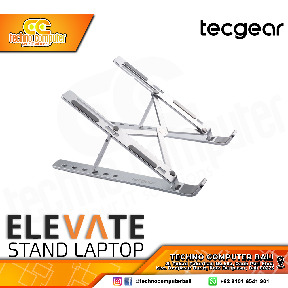 TECGEAR ELEVATE LAPTOP STAND - Silver