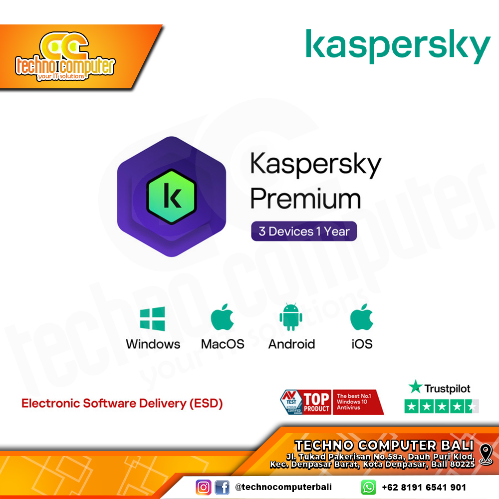 ANTI VIRUS KASPERSKY PREMIUM - 3 DEVICE 1 YEAR (Scratch Card)