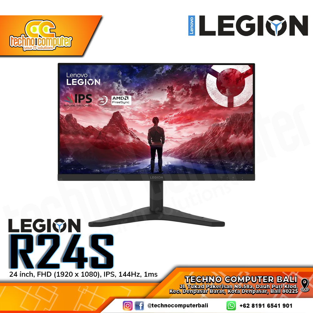 LENOVO LEGION R24s Gaming Monitor - 24 inch, FHD (1920 x 1080), IPS, 144Hz, 1ms