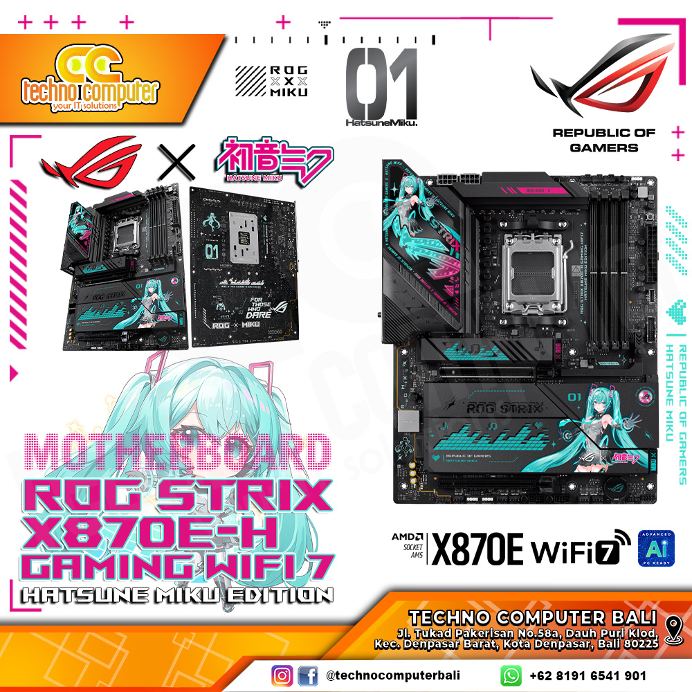 ASUS ROG STRIX X870E-H GAMING WIFI7 Hatsune Miku Edition - ATX, AM5, X870, DDR5 