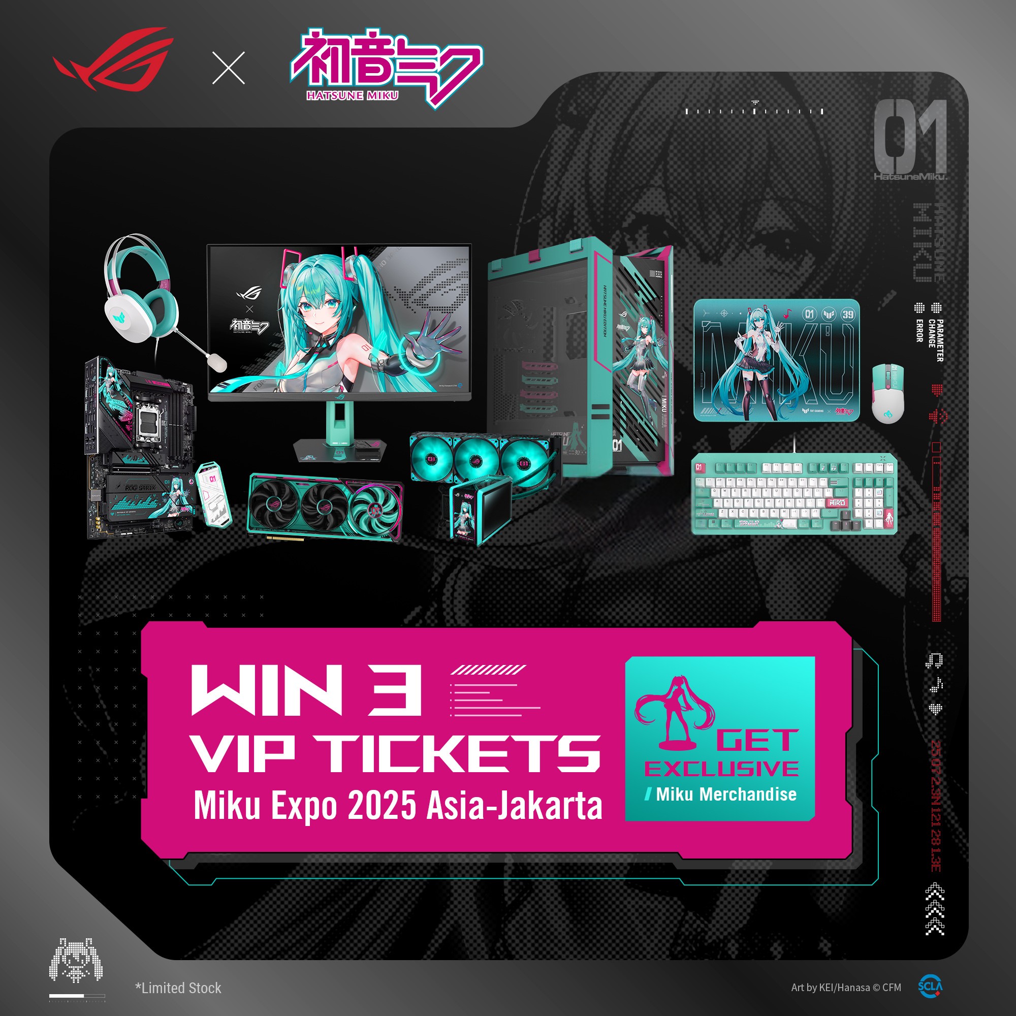 ASUS ROG x HATSUNE MIKU Edition PC Build POWERED BY ASUS - TANPA PSU