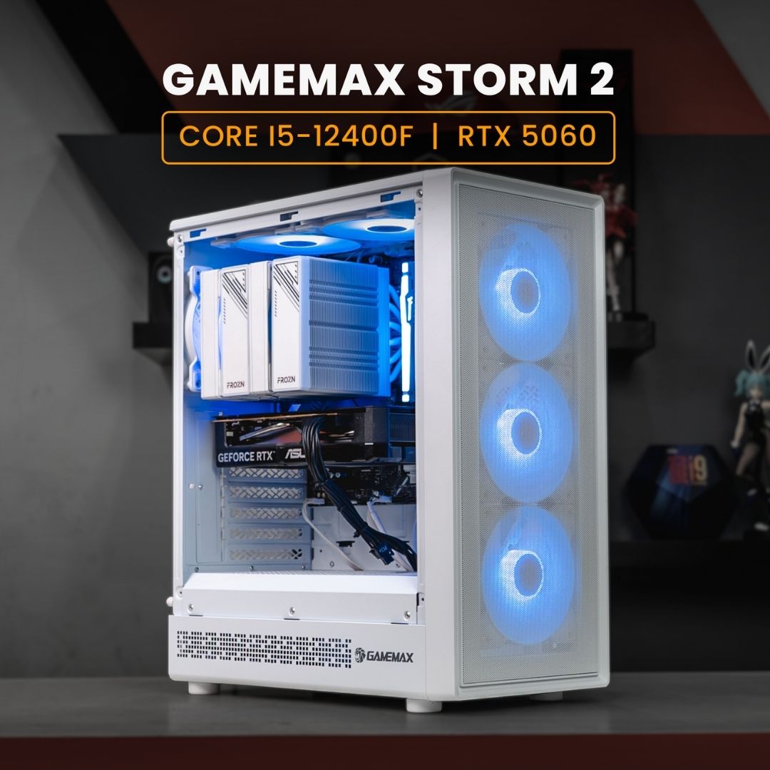 PC RAKITAN CORE I5-12400F / RTX 5060 / GAMEMAX STORM 2 White