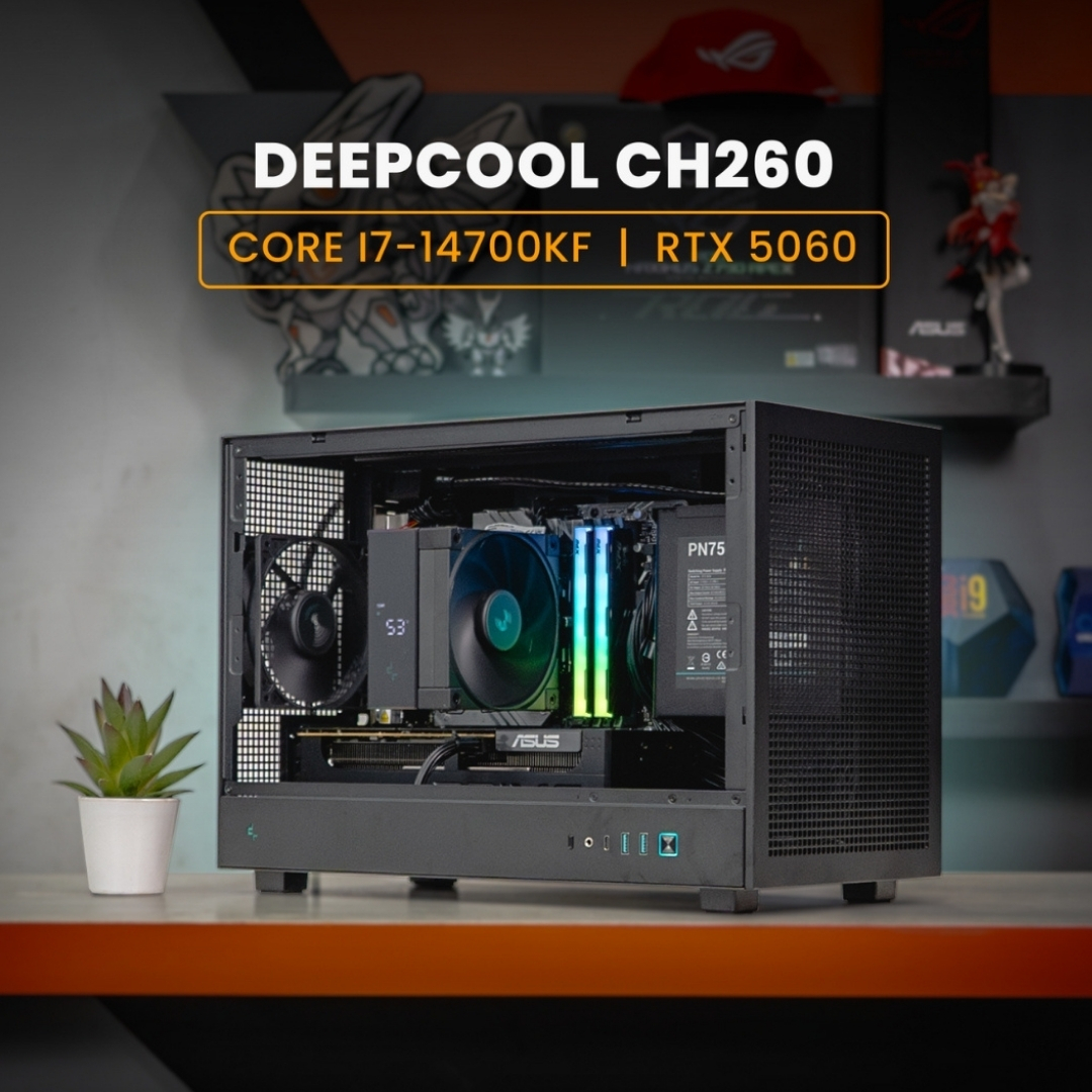PC RAKITAN CORE I7-14700KF / RTX 5060 / CASING DEEPCOOL CH260