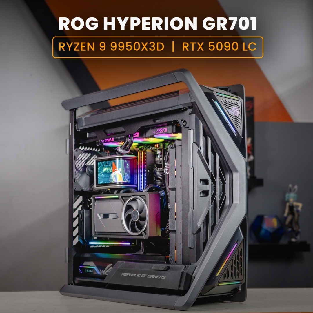 PC 3D RENDERING / RYZEN 9 9950X3D / ASUS ROG RTX 5090 LC / ROG HYPERION GR701 Black