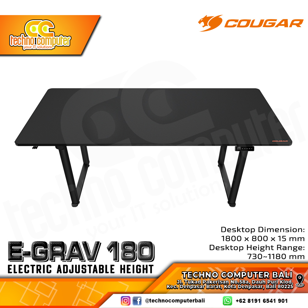 MEJA GAMING COUGAR E-GRAV 180 GAMING DESK With Electric Adjustable Height