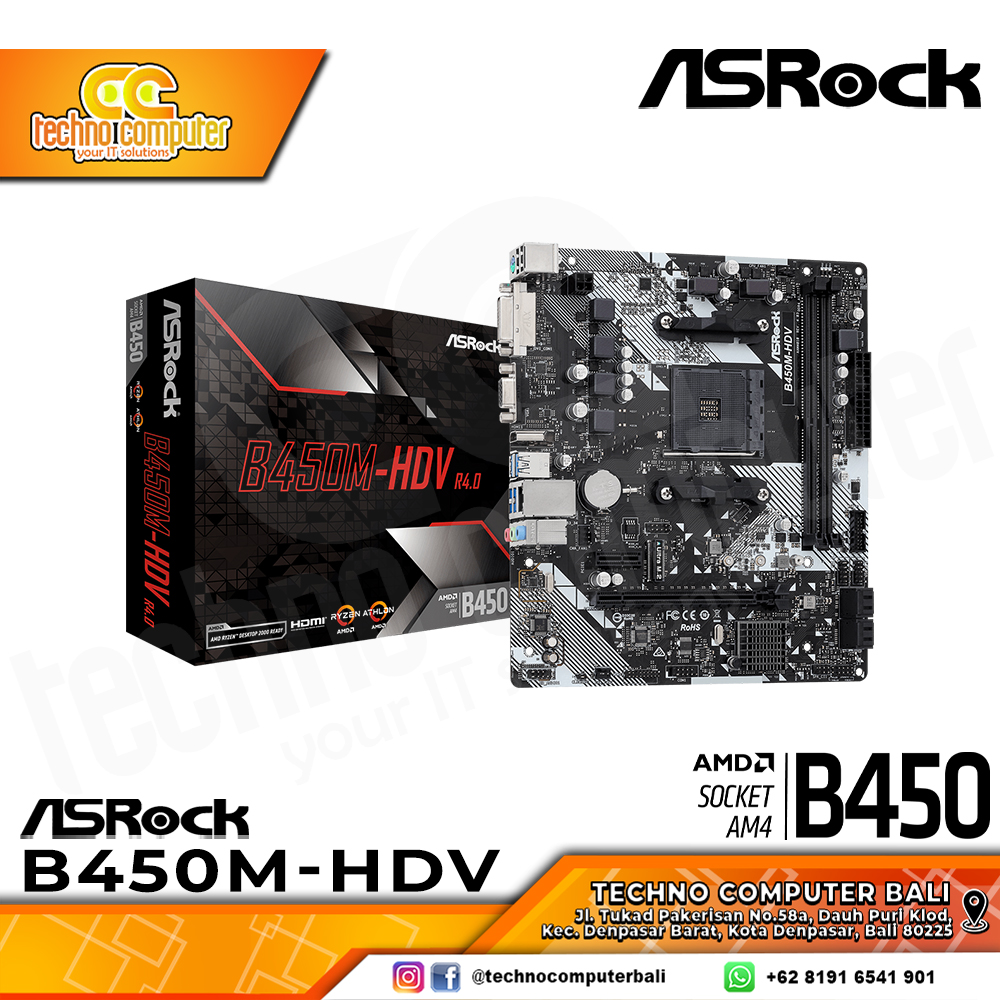 ASROCK B450M-HDV R4.0 - mATX, AM4, B450, DDR4