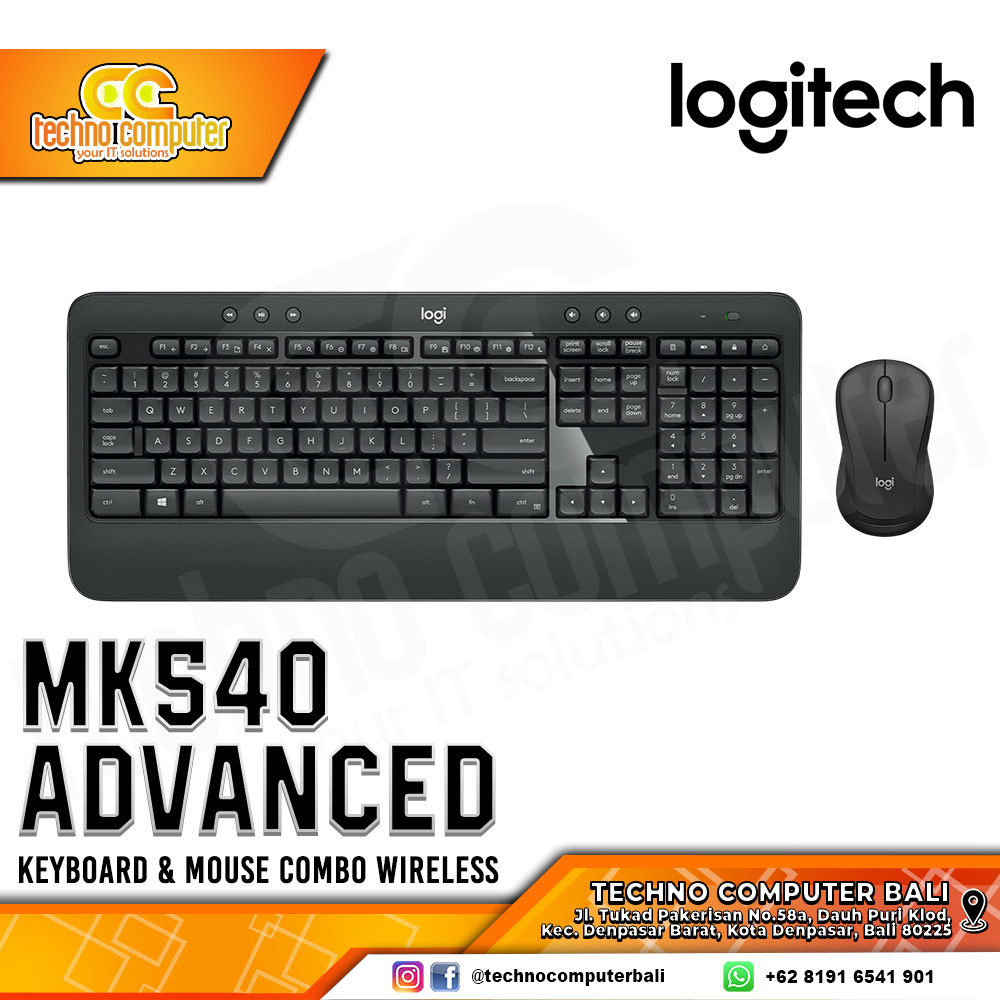 LOGITECH MK540 Advanced Combo Wireless - Office Keyboard & Mouse Wireless