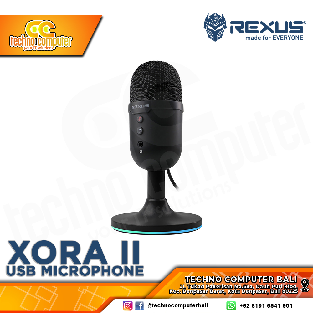 MICROPHONE REXUS RGB XORA 2 DM2 Black - USB Condenser Microphone