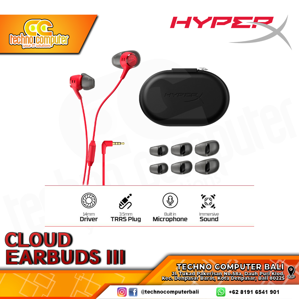 EARPHONE HyperX Cloud Earbuds III - Gaming Earbuds (Red)
