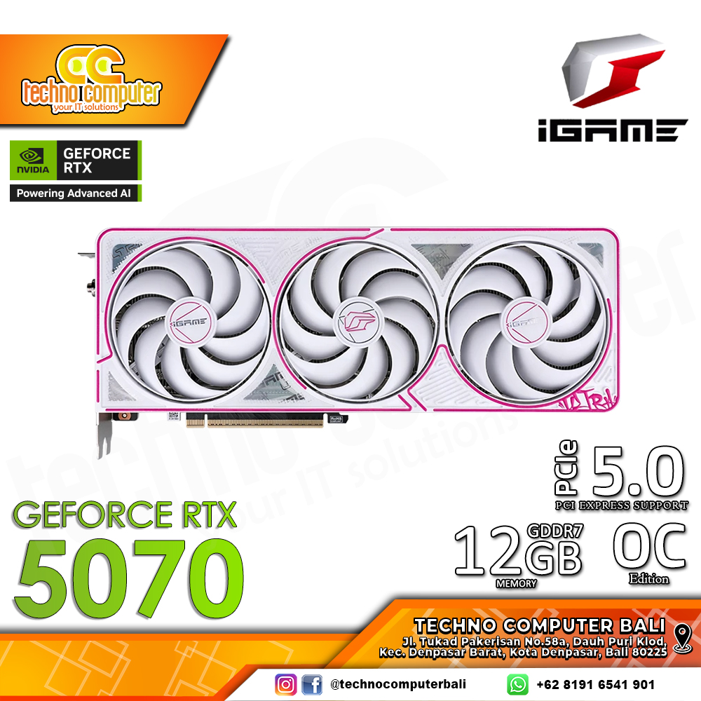 COLORFUL iGame NVIDIA GeForce RTX 5070 Ultra W OC Edition 12GB GDDR7 - White