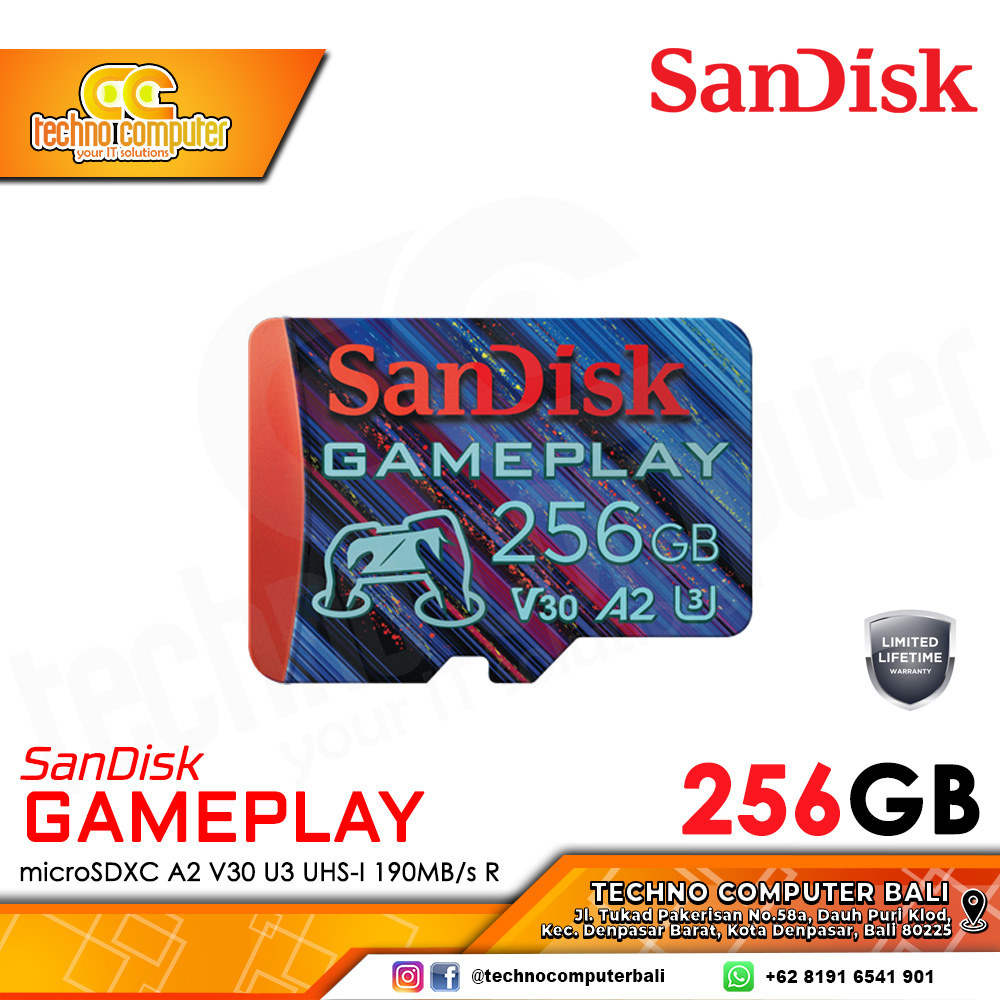 MEMORY CARD SanDisk GamePlay microSDXC 256GB A2 V30 U3 UHS-I 190MB/s R