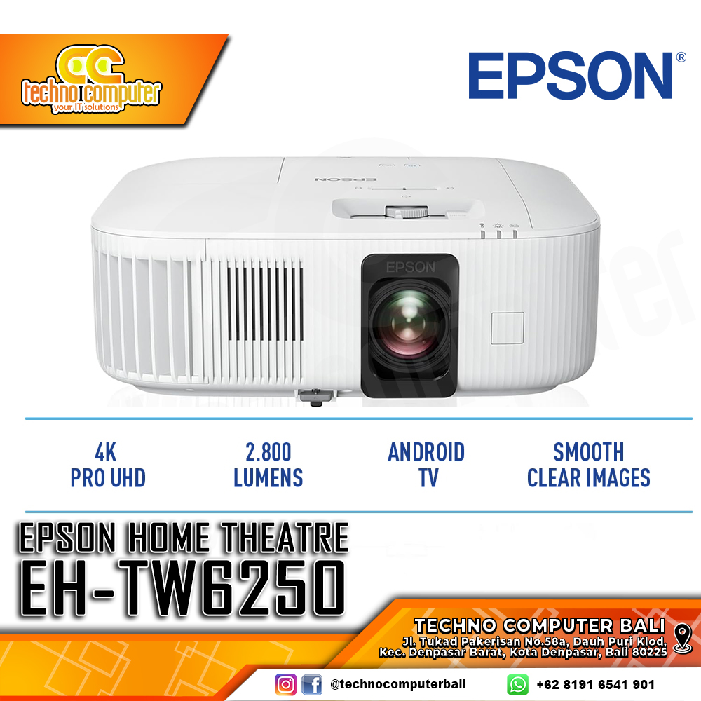 Epson Home Theatre EH-TW6250 4K PRO-UHD 3LCD Smart Gaming Projector