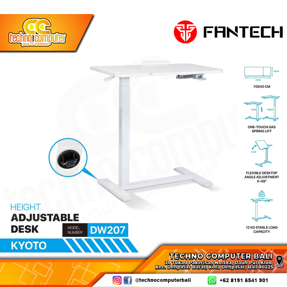 MEJA FANTECH WORKSTATION KYOTO DW207 DESK With Electric Adjustable Height