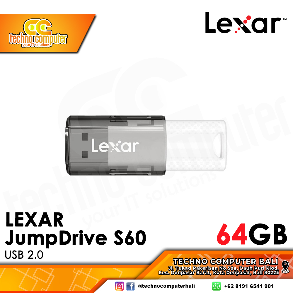 FLASHDISK LEXAR JumpDrive S60 USB 2.0 64GB (LJDS060064G-BNBNG)